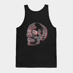 Skull Anaglyph (Red and Blue) Tank Top